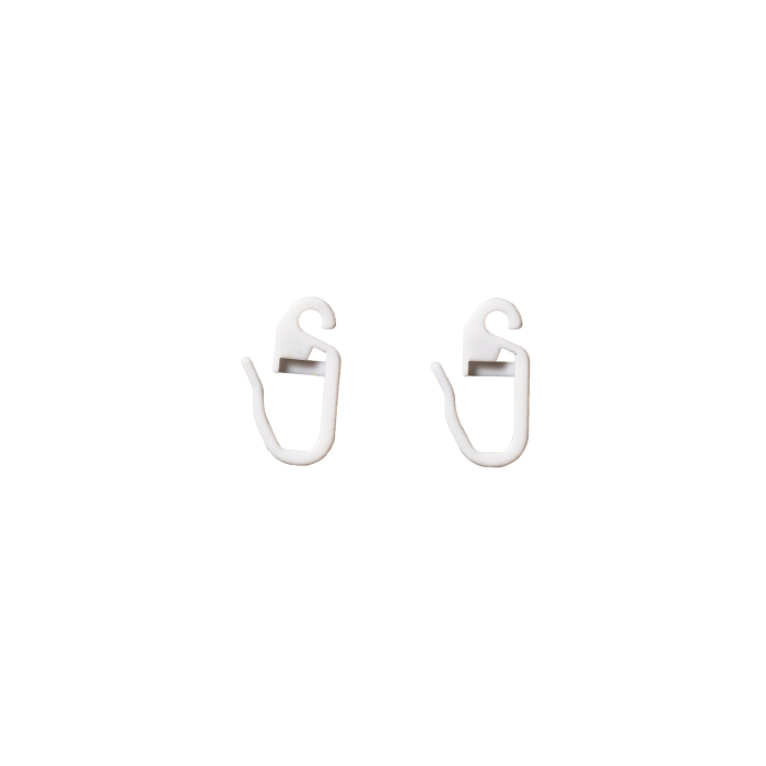 Hospital Track Plastic Hooks-White (WHT)-1 pc