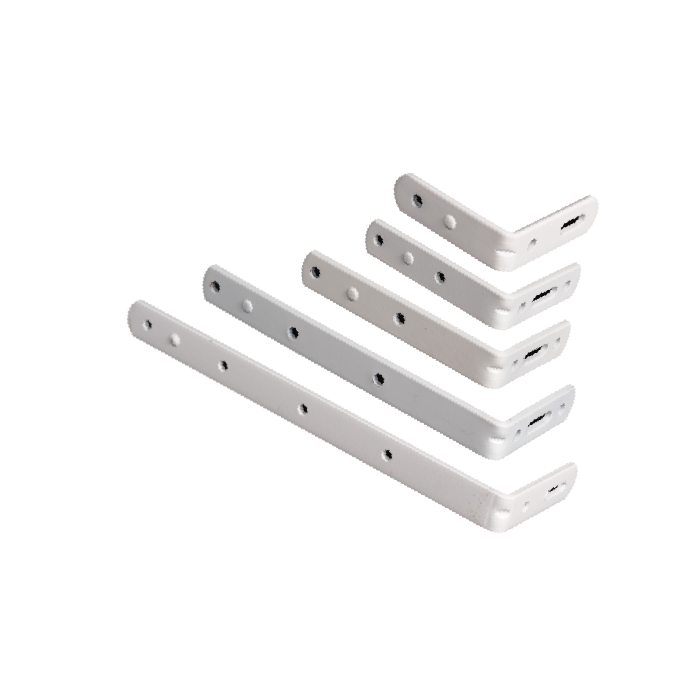 “L” Projection Bracket (8″)-WHT-25 pc
